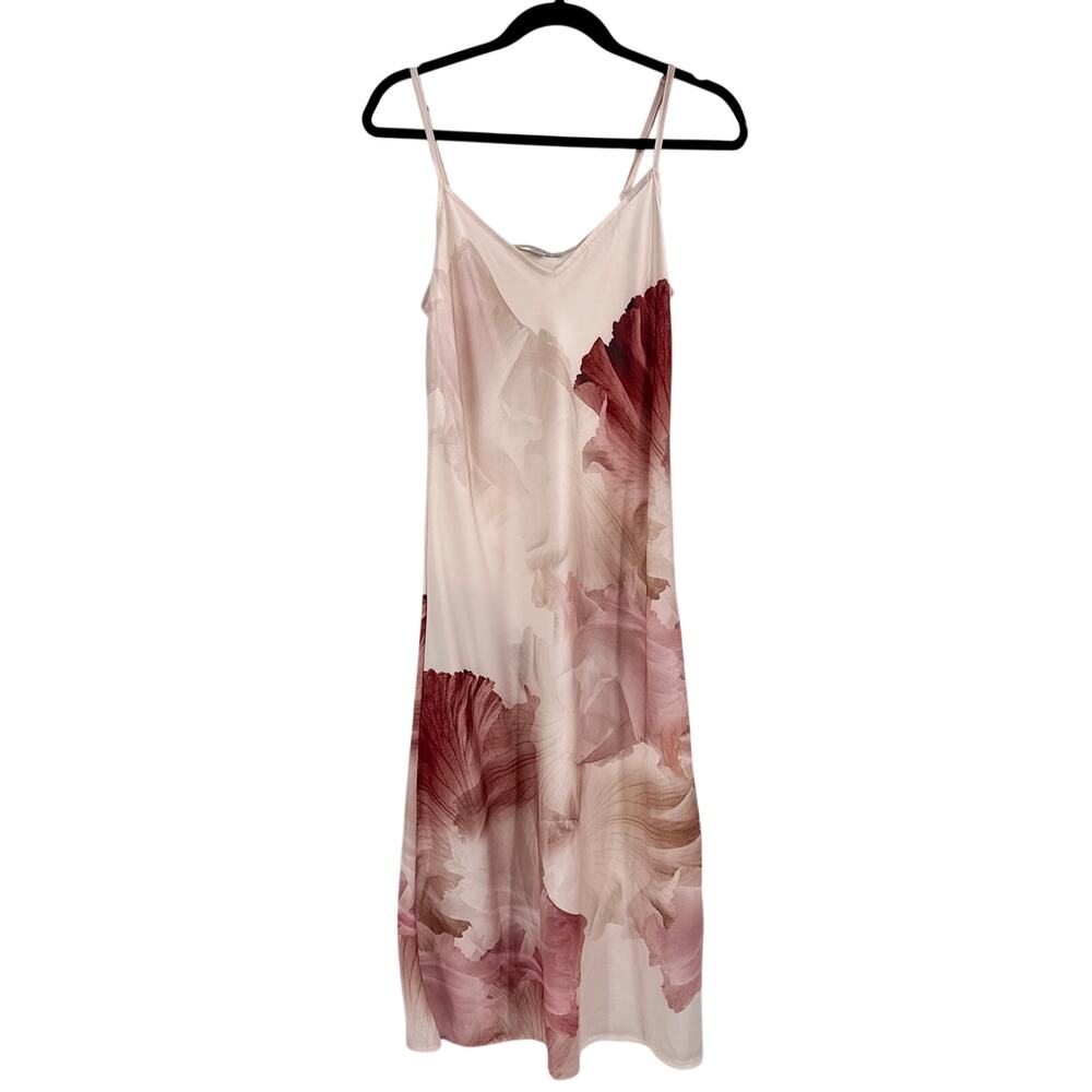 ALLSAINTS Pink Floral Watercolor Long Slip Dress Y2K All Saints Size 6